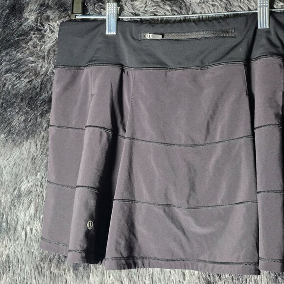 Lululemon Pace Rival Mid Rise Skirt Black Women’s Estimated Size 10 - Picture 4 of 8